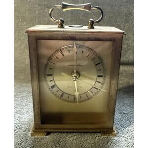 Hamilton Brass Mantle Quartz Clock Oakley Country Club Member Guest 1983 Works